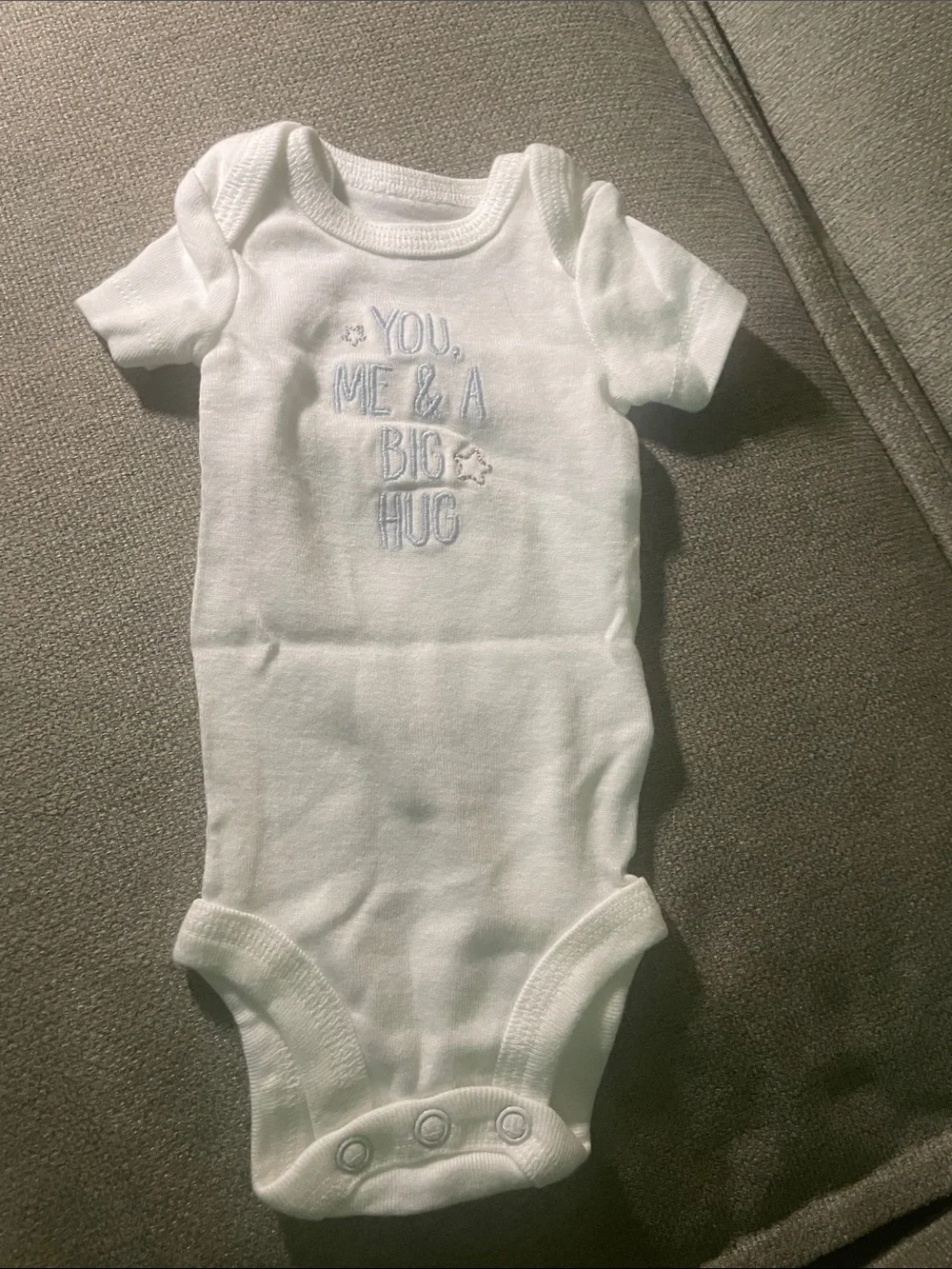 Preemie Carters Just One You White 'You, Me & A Big Hug' Baby One-Piece Bodysuit